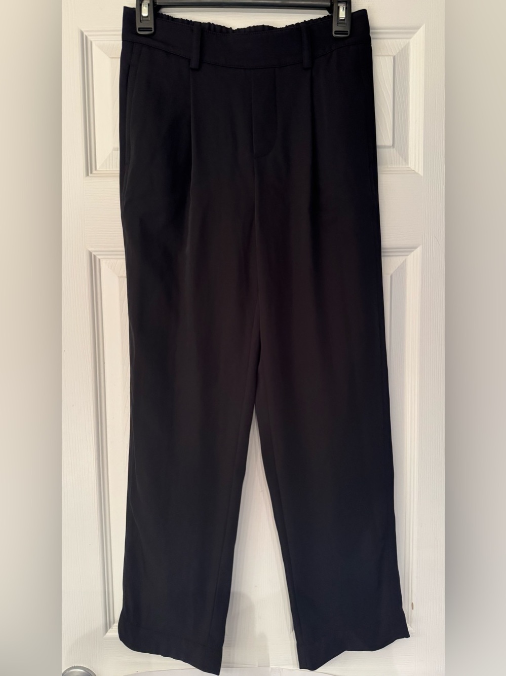 Vince Pleated Pull-On Tapered Leg Pants Cropped Women’s Black Size XS - Picture 5 of 13